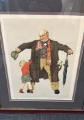Norman Rockwell the gift, little boy reaching into grandfather's coat, numbered 38/200, signed
