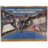 STAR WARS: THE EMPIRE STRIKES BACK (1989) A UK Quad double-bill film poster for the release of THE