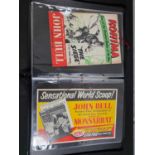 A portfolio containing examples of vintage advertising and shop display boards for various