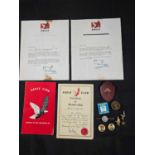 EAGLE COMICS / DAN DARE - Badges and other ephemera relating to Eagle Comics, comprising Eagle