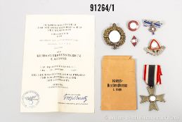 Konv. KVK 2. Klasse ohne Schwerter, in beschädigter Verleihungstüte, dazugehörige ...