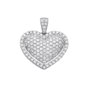 18ct White Gold 2.00ctw Heart Pendant