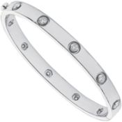 18ct White Gold 1.00ct Natural Diamond Bangle