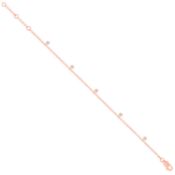 9ct Rose Gold Rub-Over 0.10ctw Diamond Bracelet Â  Crafted in 9ct