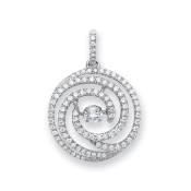 18ct White Gold 0.60ct Dancing Diamond Drop Pendant