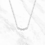 9ct White Gold 0.24ctw Natural Diamond Necklace (Chain 17")