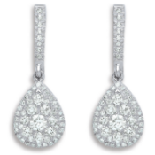 18ct White Gold 0.75ct Diamond Drop Earrings