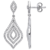 18ct White Gold 0.75ct Dia Drop Earrings