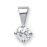 18ct White Gold 0.50ct Claw Set Diamond Solitaire Pendant