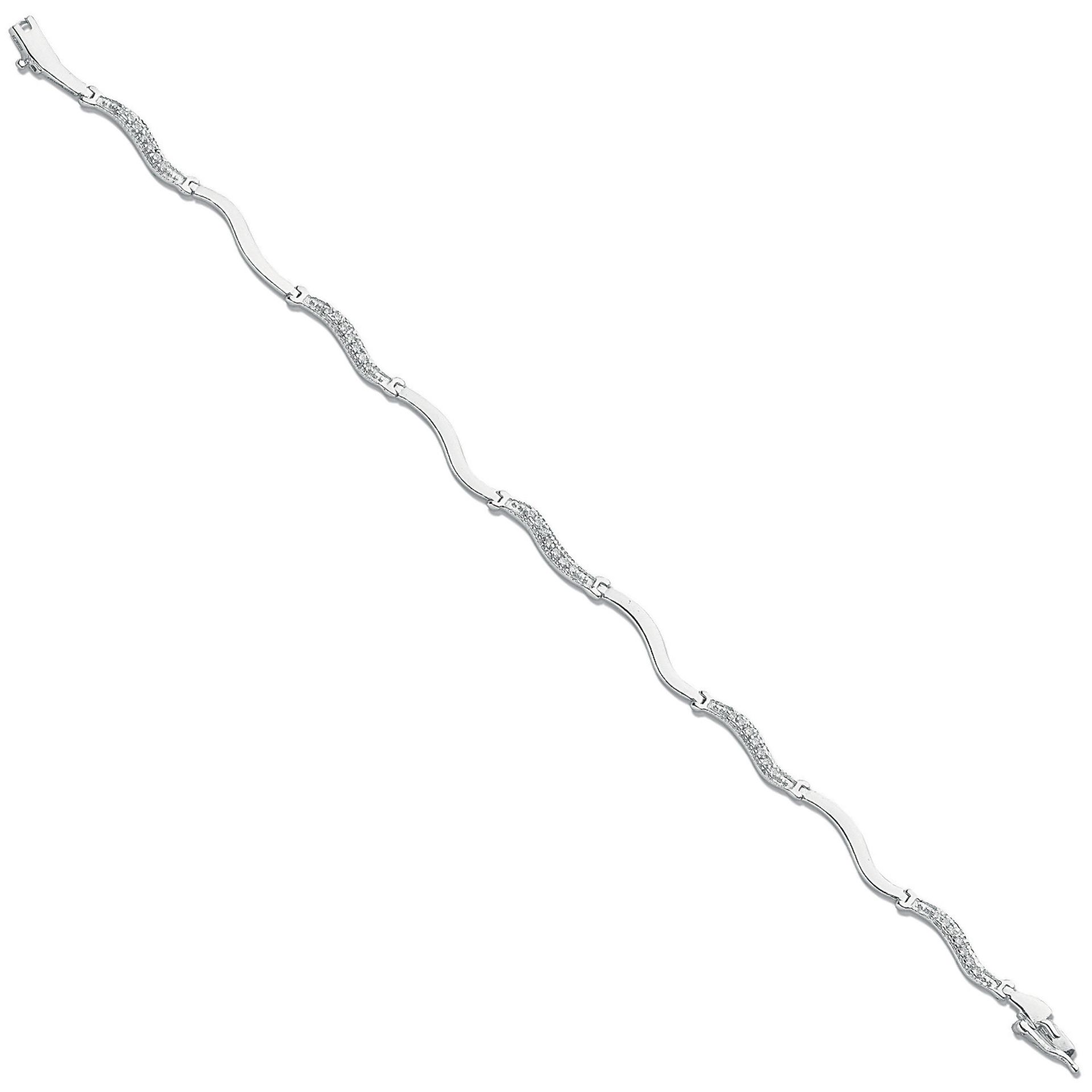 9ct White Gold 0.28ct Diamond Bracelet