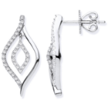 9ct White Gold 0.25ct Dia Drop Earrings