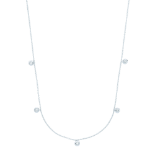 9ct White Gold Rub-Over 0.25ctw Diamond (18in/45cm) Chain