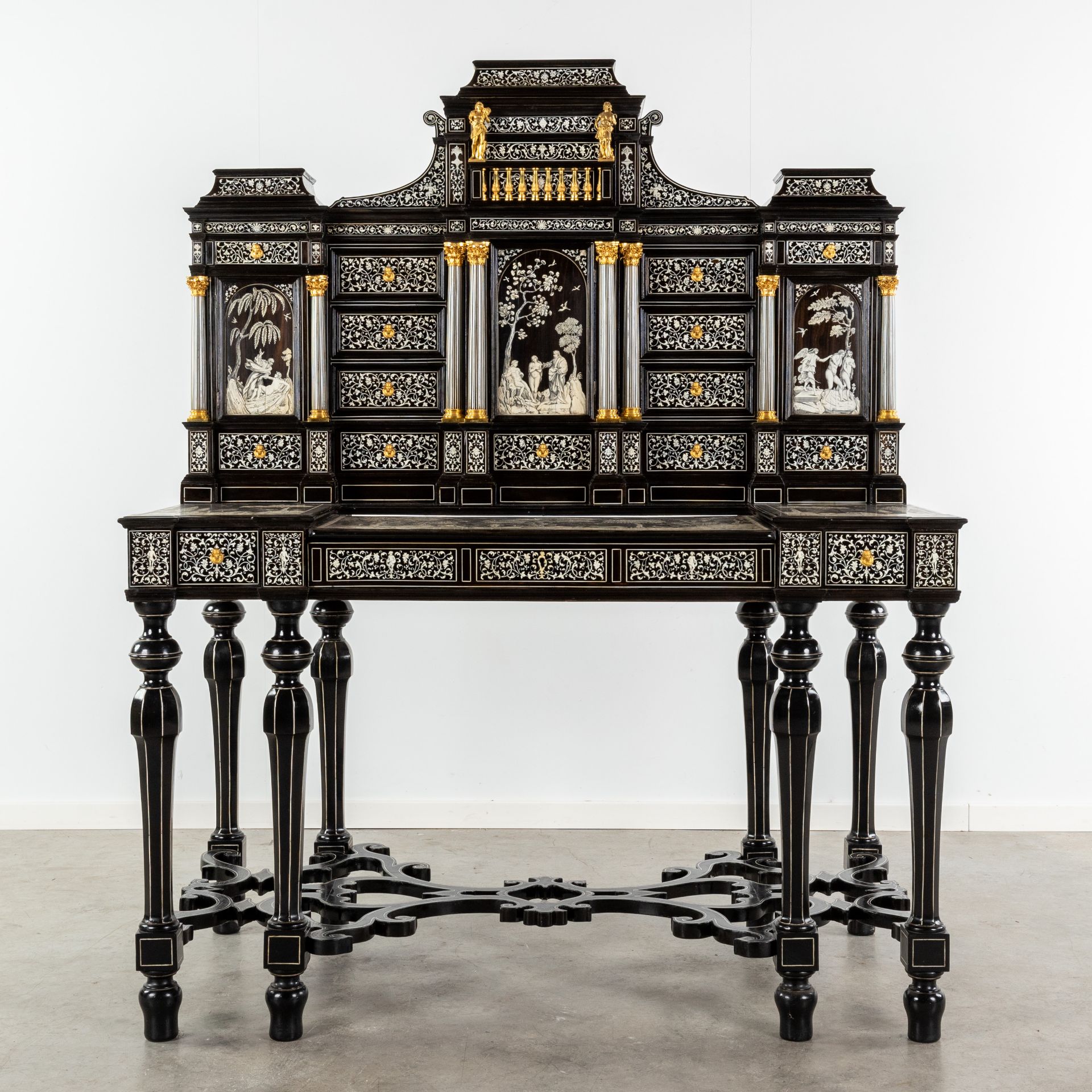 Inlay Renaissance Italian Renaissance, An Exceptional Cabinet. Ebony Wood with Ivory ...