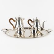 Christofle, Albi, a 5-Piece Coffee and Tea Set, Silver-Plated Metal.