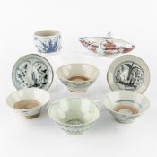 A Chinese Imari Sauce Boat, Kangxi period, and a Collection of Blue and White Plates, Bowls, and an