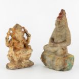Two Indian alabaster sculptures, Ganesha and Shiva, 19th C.