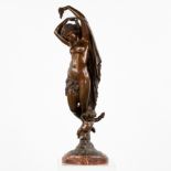 James Pradier (1790-1852) 'Le Jour', allegory of the day, a large patinated bronze sculpture.