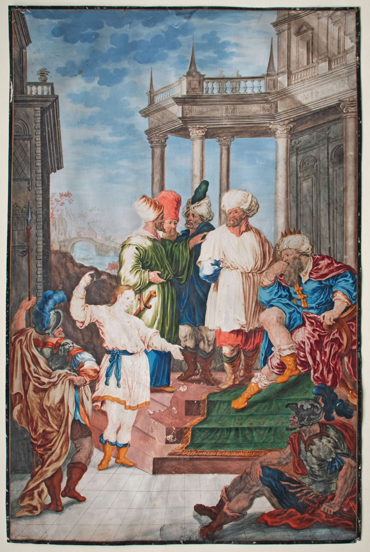 Dt. Künstler des 18. Jhd. | Jesus unter den Schriftgelehrten | Feder, Tusche und Gouache | 18. Jhd. - Bild 3 aus 4