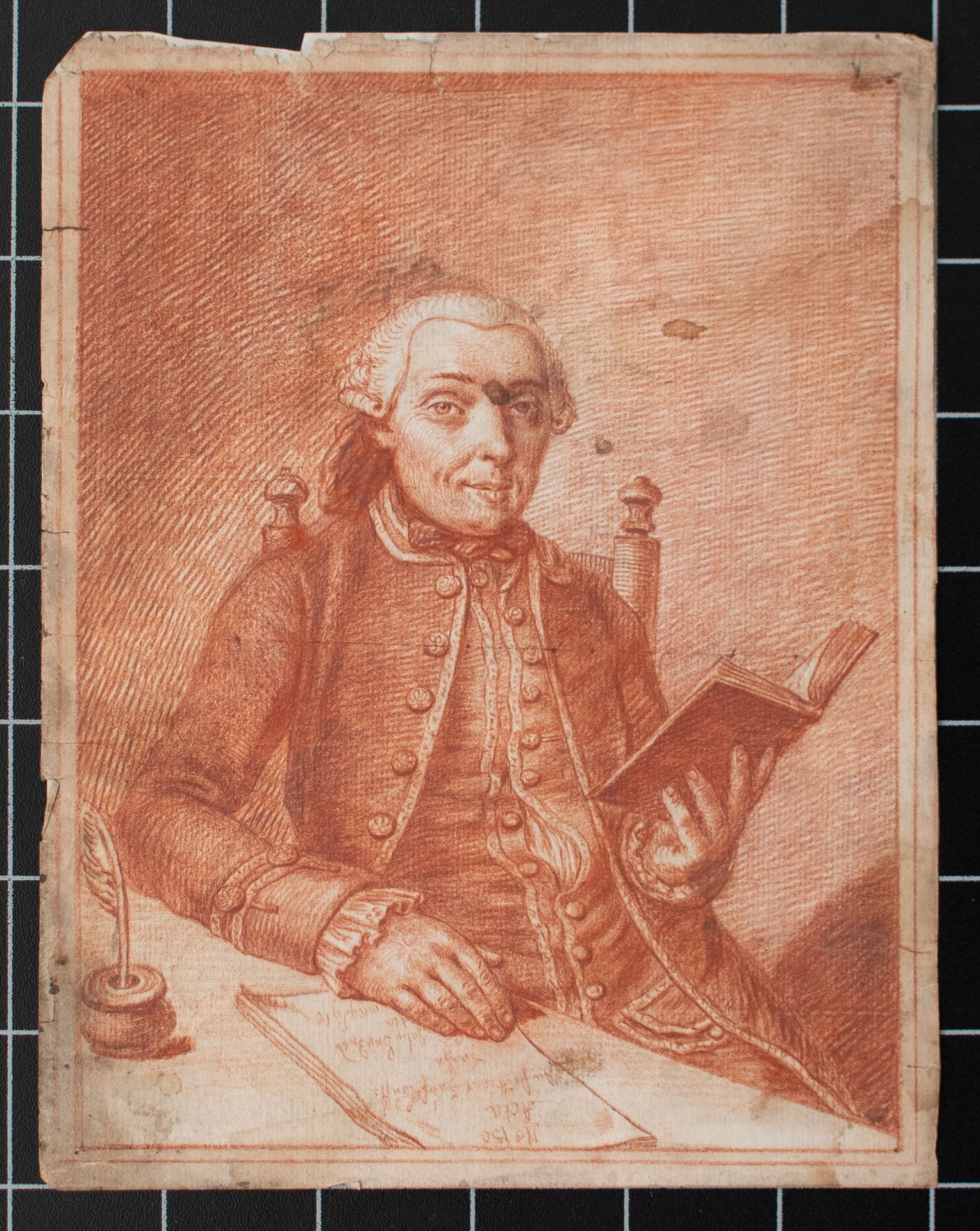 Deutscher Künstler | Porträt eines Juristen | Rötelzeichnung | 18. Jhd. - Bild 3 aus 4