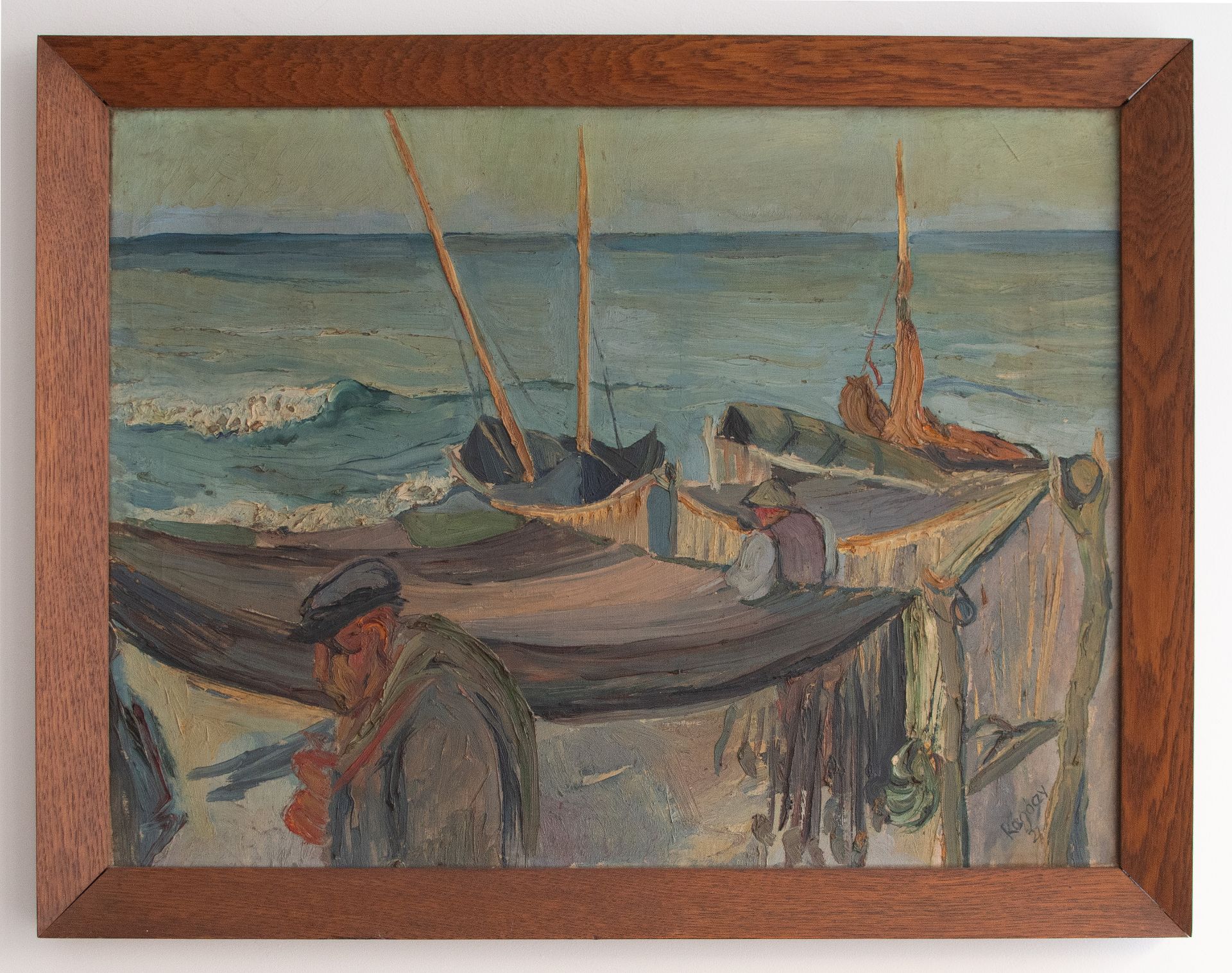 Joachim Rágóczy | Fischer mit Booten | Ölmalerei | 1927 - Bild 3 aus 3