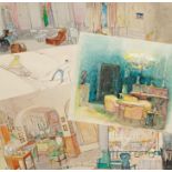 Adolf Mahnke | Bühnenbildentwürfe Uraufführung  Richards Strauss Intermeezzo 1924 Dresden | 1924