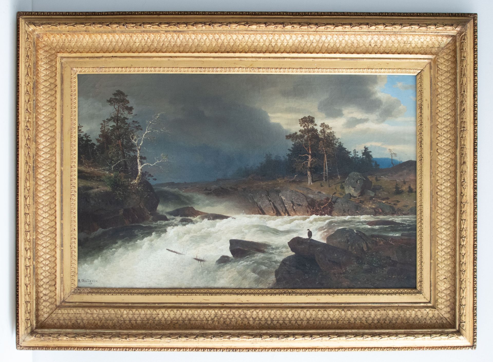 Axel Nordgren | Trollhättan-Fälle | Ölmalerei | 2. Hälfte 19. Jhd. - Bild 3 aus 9