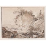 Johann Georg von Dillis | Weg im Gebirge | Tusche, laviert über Bleistift | Spätes 18. Jhd.