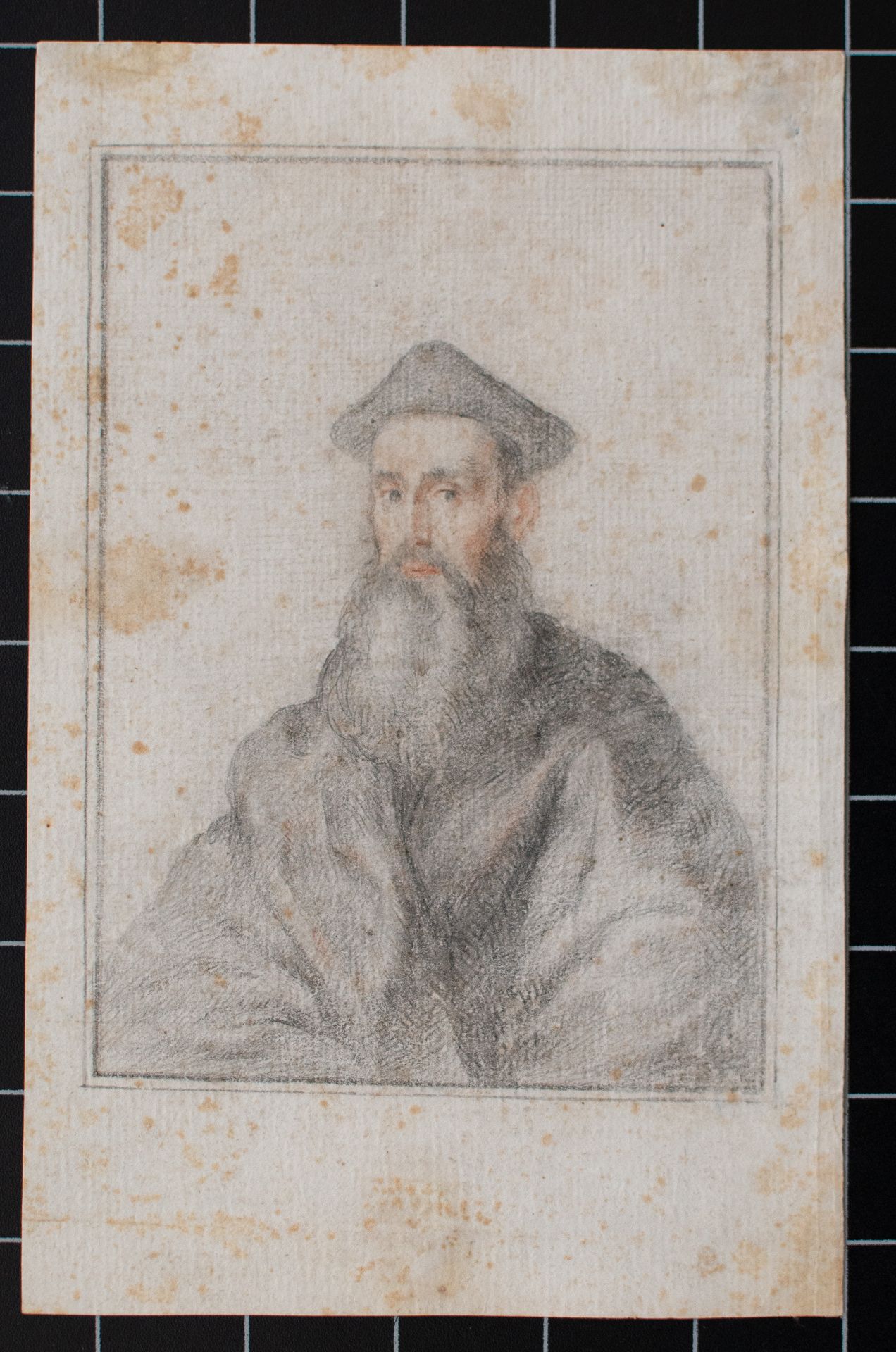 Italienischer Künstler | Nobelmann | Farbstiftzeichnung | um 1530 - Bild 3 aus 3