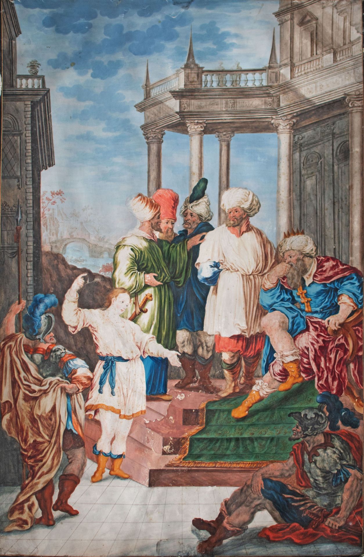 Dt. Künstler des 18. Jhd. | Jesus unter den Schriftgelehrten | Feder, Tusche und Gouache | 18. Jhd.