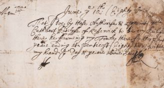 Keswick.- Radcliffe (Cuthbert, of Keswick).- Memorandum initialled "FR", "That I doe by these Aut...