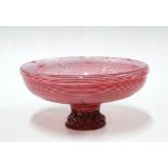 Murano latticino pedestal glass bowl, 17 x 8cm
