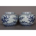 Ming Dynasty Xuande blue and white dragon pattern jar