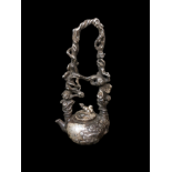 Silver Xuande Period Squirrel Longevity Teapot