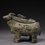 Bronze Ox-shaped Wine Cup