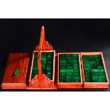 Qing Dynasty Collection of High-Ice Jade Mahjong Set