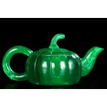 A Qing Dynasty Collection of High-Quality Jadeite Pumpkin Teapot