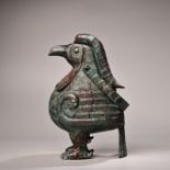 Bronze Bird-shaped Pot with Handle