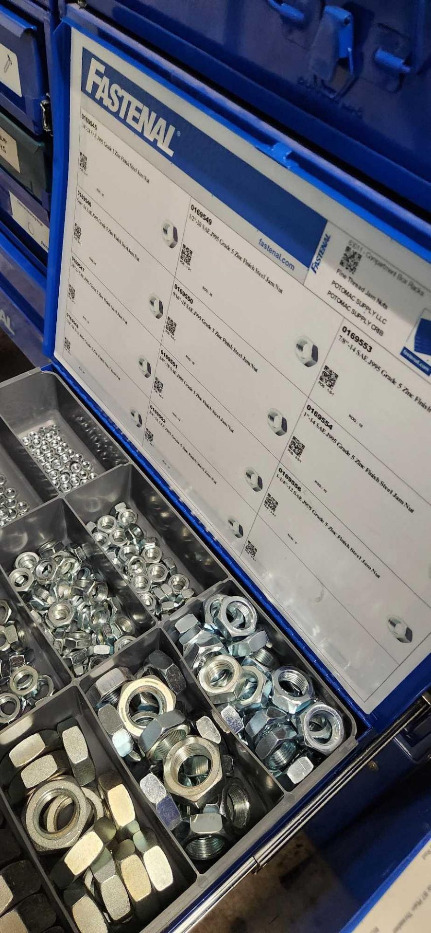 (6) Fastenal 4-drawer Hardware Boxes, 24 containers of machine screws ...