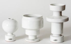 3 WEISSE LINCK VASEN