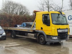 Unreserved Online Auction - Spares or Repair 2014 DAF LF 220 FA Slide & Tilt Century 21ft Carrier Bed, Recovery Truck