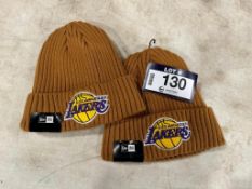 Lot of (2) New Era Los Angeles Lakers Knitted Beanies