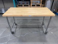 MIDLAND 60" X 27.75" BUTCHER TOP MOBILE TABLE