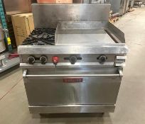 VULCAN 36FL GAS 2-BURNER RANGE WITH 24" GRIDDLE AND OVEN