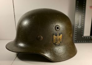 WW2 German Kriegsmarine single Decal M40 Helmet with liner.