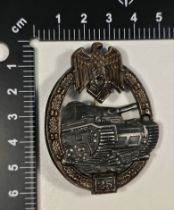 3rd Reich WW2 German Numbered Panzer Assault Badge
