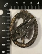 WW2 German 3rd Reich Fallschirmjäger (Paratroopers) Qualification Badge