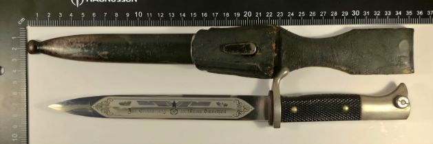3rd Reich Etched Blade Memorial Dress Bayonet.