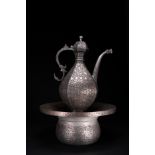 A Safavid Tinned Copper Ewer with Basin, 17th Century. This Safavid set comprises a tinned copper