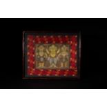 Jamini Roy (1887-1972), Untitled (Drummers) - A framed folk art painting by Jamini Roy (1887-1972)