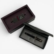 Parker, a Parker Duofold black lacquer pen with 18ct nib and original case.